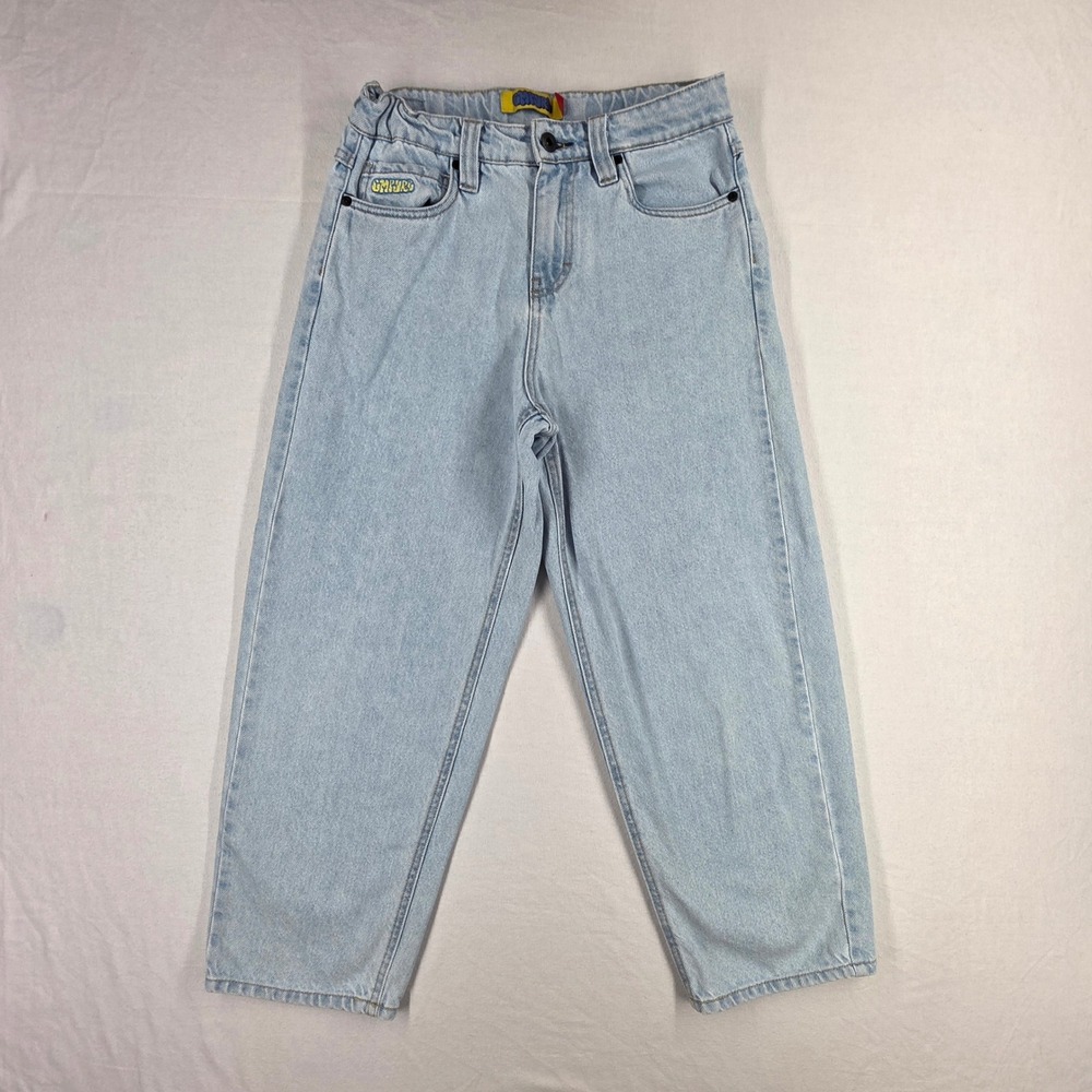 Empyre Kids Baggy Skate Jeans Light Wash Denim Size 25 Adjustable Streetwear